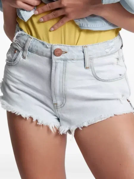 Pantaloni scurți din denim One Teaspoon albastru