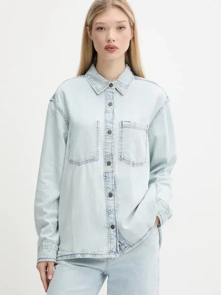 Guess Jeans cămașă jeans albastru