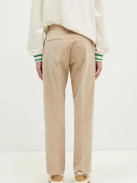 Manšestrové kalhoty Drôle de Monsieur Le Pantalon Golfeur Corduroy béžová