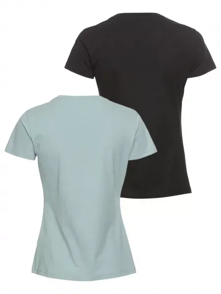 LONSDALE Tricou verde jad / negru alb