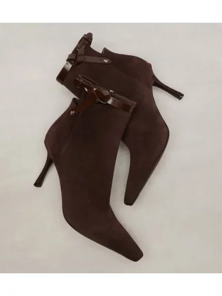 Čevlji do gležnjev Jimmy Choo iz semiša rjava