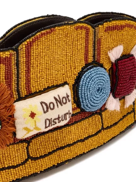 Geantă plic Staud cu mărgele galben