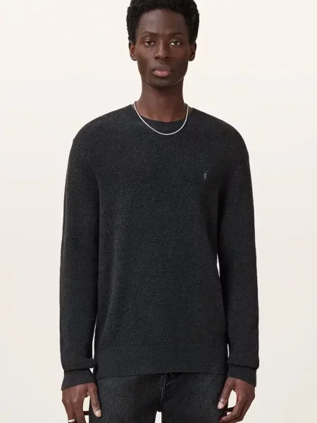 AllSaints pulover pentru bărbați cu amestec de lână negru
