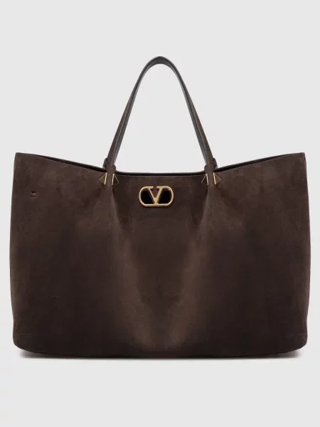 Замшева сумка-тоут VLogo Valentino коричнева