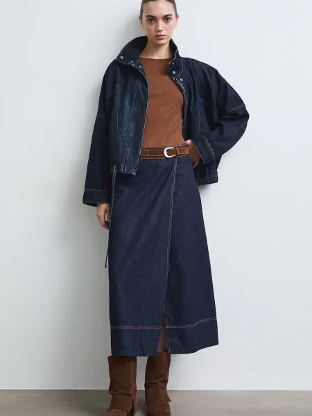 Medicine fustă evazată din denim