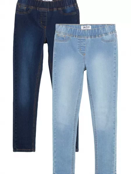 Dívčí jeggings 2 ks v balení modré