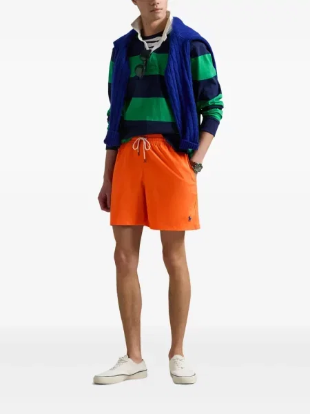 Ленени аргайл долнища на бански Polo Ralph Lauren бродирани червено