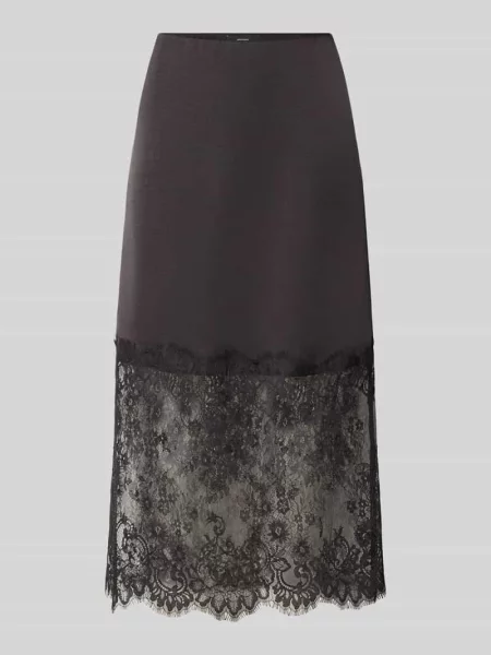 Spódnica midi o kroju regular fit z obszyciem koronką model OLLIE' Vero Moda czarna