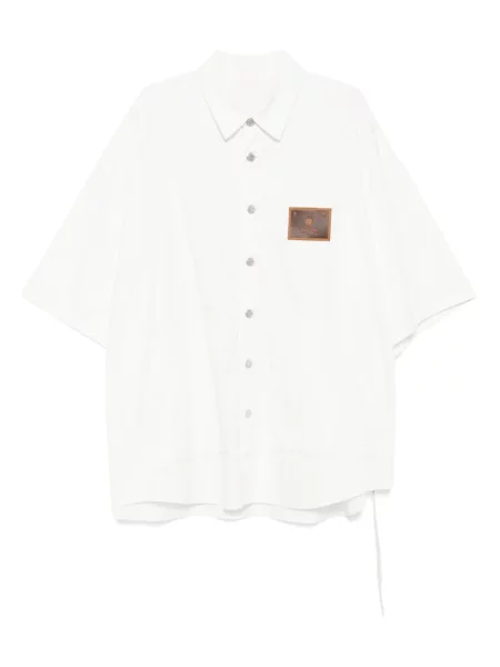 Риза Mastermind World бродирана бяло