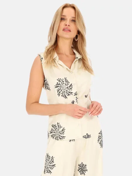 Bluză Perso cu paiete fără mâneci eleganta