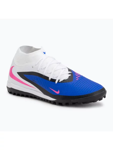 Ghete de fotbal pentru bărbați Nike Phantom 6 High Academy TF racer blue/white/pink blast alb