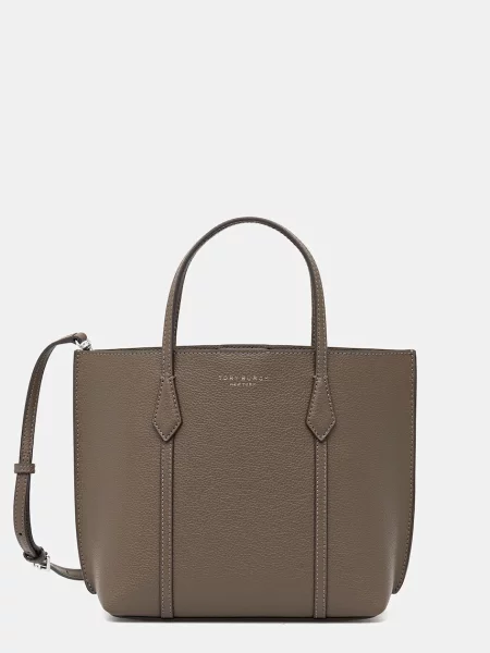 Usnjena torbica Tory Burch Perry rjava