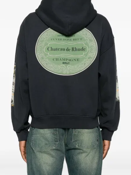 Hanorac cu glugă Rhude cu imagine negru