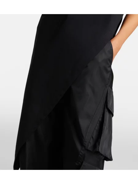 Tricou Alaïa din jerseu asimetric negru