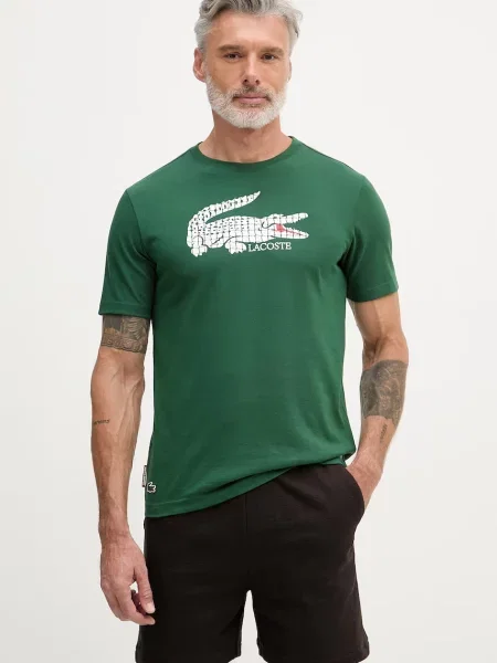Lacoste tričko s bavlnou zelené