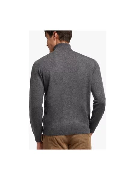 Sweter z golfem Brooks Brothers wełniany szary