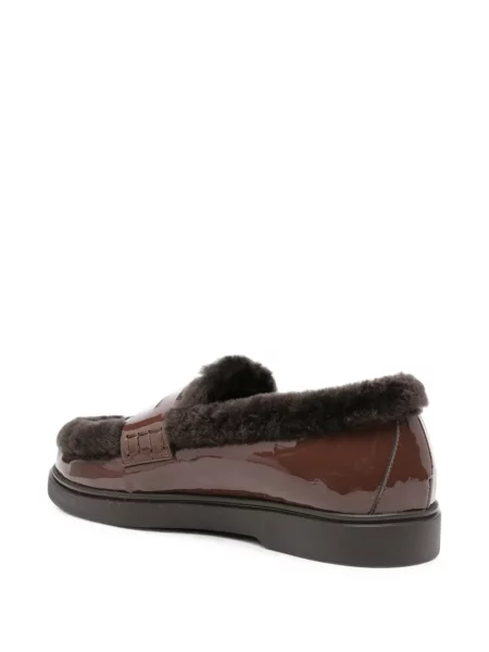 Kožené lakované loafers Roberto Festa hnědé