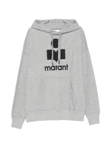 Hanorac cu glugă Marant cu imagine cu cordon gri