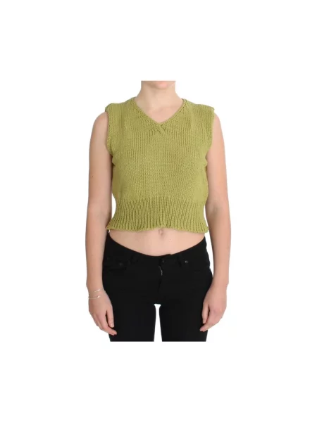 Dzianinowy sweter Pink Memories elegancki zielony
