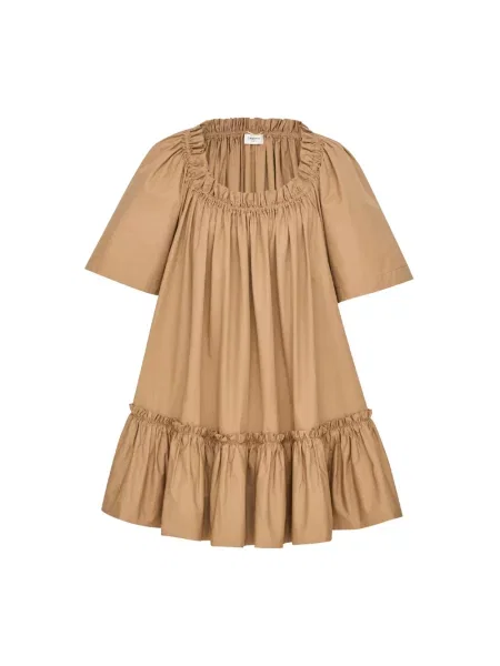 Krótka sukienka Saint Laurent brązowa