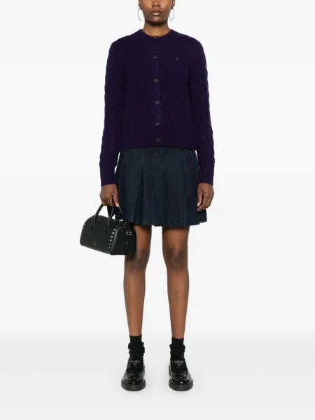 Polo Polo Ralph Lauren cu broderie din piele de căprioară cu model floral alb