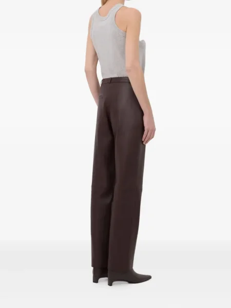 Pantaloni Loulou De Saison din piele maro