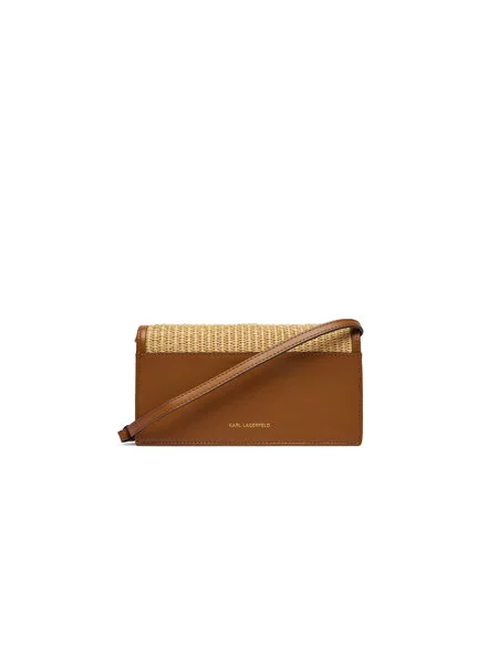 Karl Lagerfeld crossbody torba ženska kožna K/AUTOGRAPH smeđa