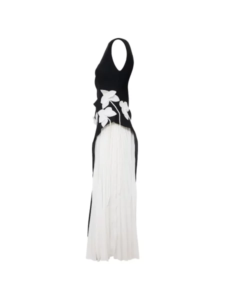 Rochie maxi Acler cu model floral cu aplicații negru