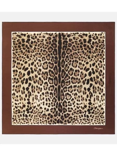 Fular Dolce&gabbana de mătase cu imagine cu model leopard