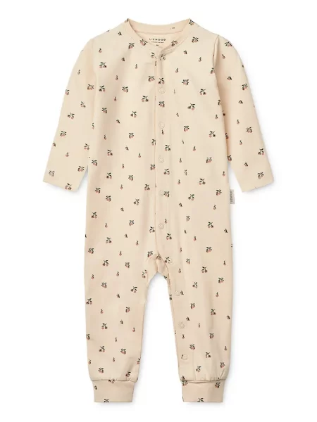 Liewood Kombinezon za bebe Birk Printed Pyjamas Jumpsuit bež