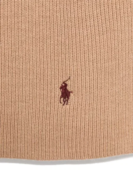 Μάλλινος κασκόλ Polo Ralph Lauren με κέντημα με μοτίβο ψαροκόκαλο μαύρο