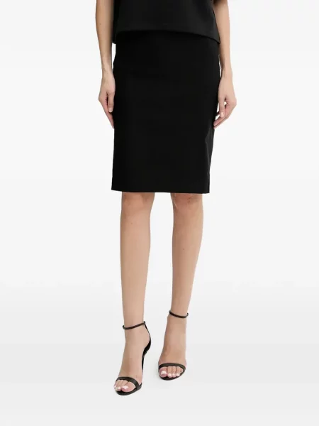 Midi-suknja Guess s autogramom crna