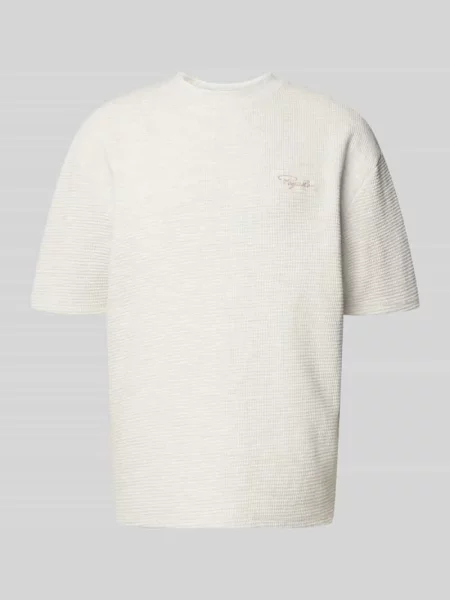 T-shirt o kroju oversized z fakturowanym wzorem i wyhaftowanym logo Pegador