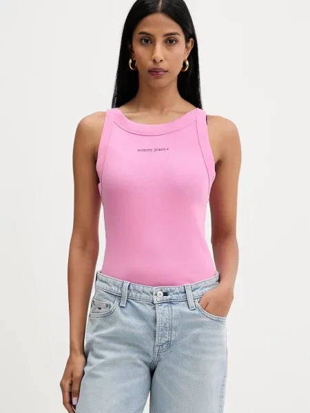Tommy Jeans crop top za žene od pamuka s elastanom