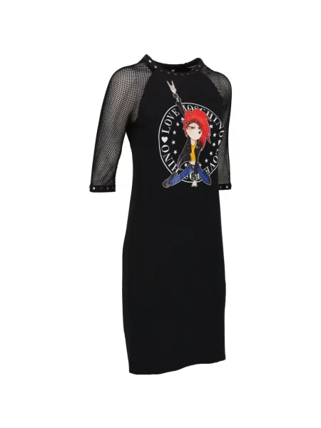 Rochie Love Moschino plasă cu tepi negru