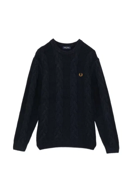 Pulover Fred Perry cu decolteu rotund albastru