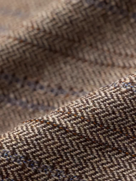 Pantaloni Ralph Lauren Rrl cu model herringbone maro