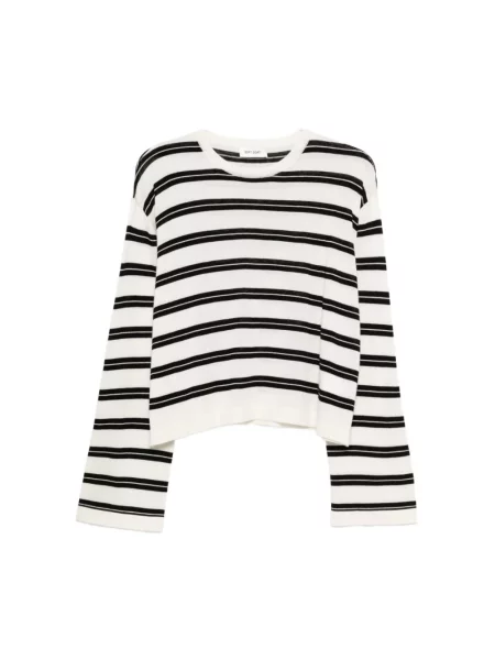Dzianinowy sweter Soft Goat w paski z paskiem