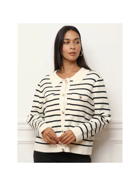 Pulover La Modeuse alb