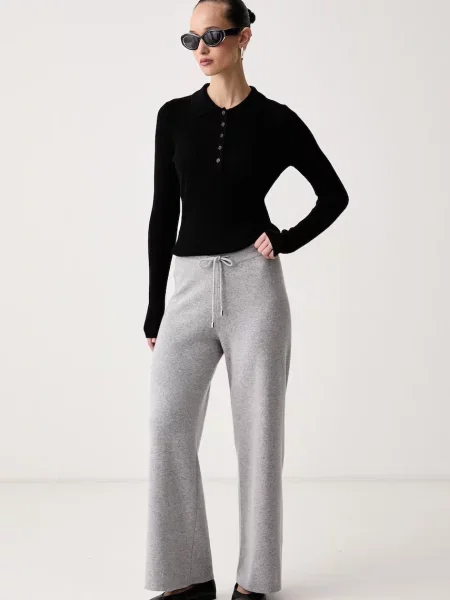 United Colors of Benetton pantaloni de trening pentru femei cu amestec de lână gri