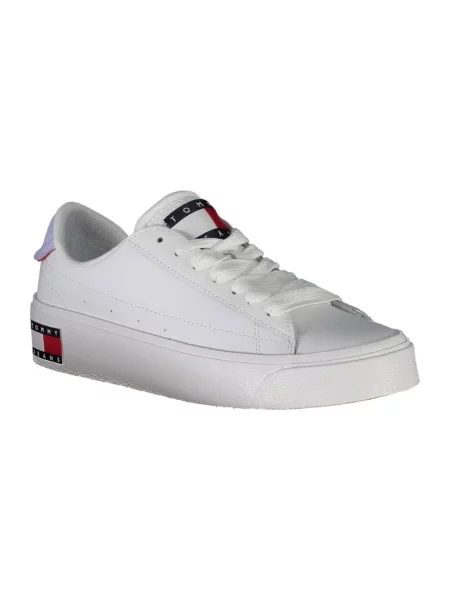 Trampki Tommy Jeans z logo skórzane białe