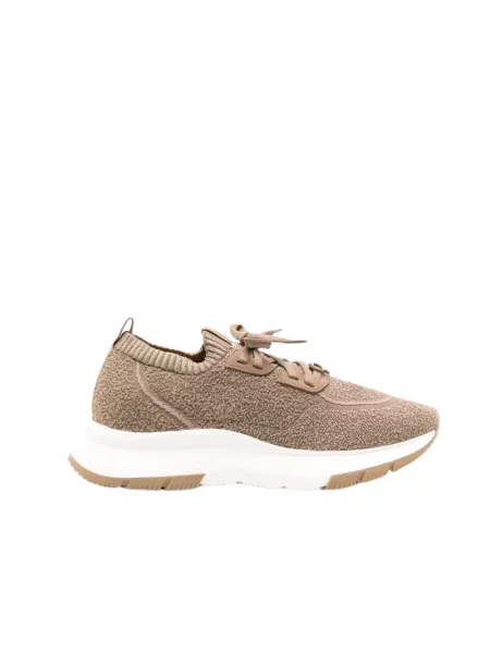 Dzianinowe sneakersy Gianvito Rossi brązowe