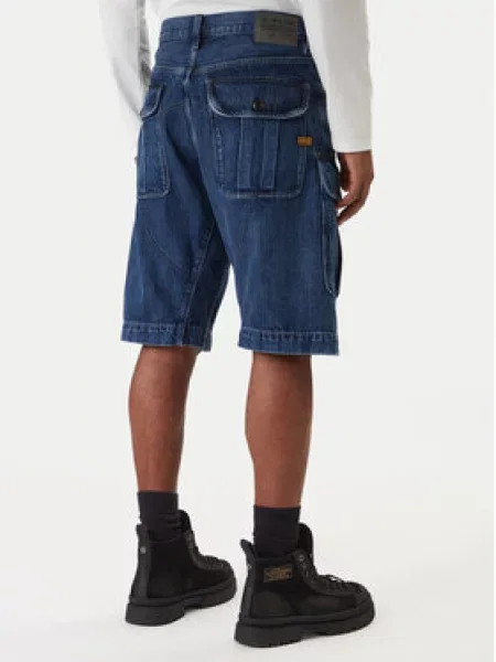 G-Star Raw Džinsiniai šortai Bend 3D Cargo Tamsiai mėlyna