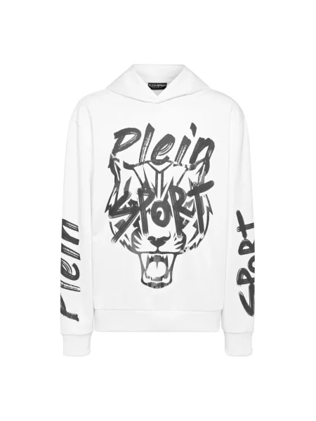 Bluza z kapturem Plein Sport z kapturem biała