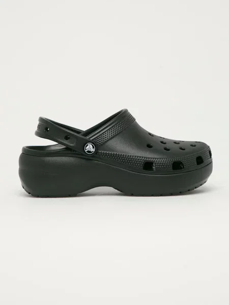 Crocs papuci Classic Platform Clog femei negru