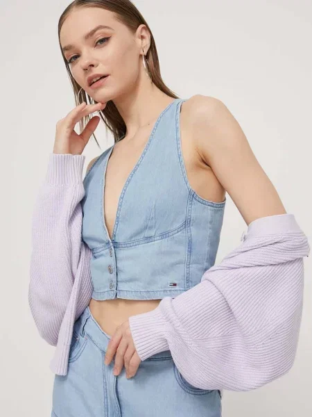 Топ Tommy Jeans синьо