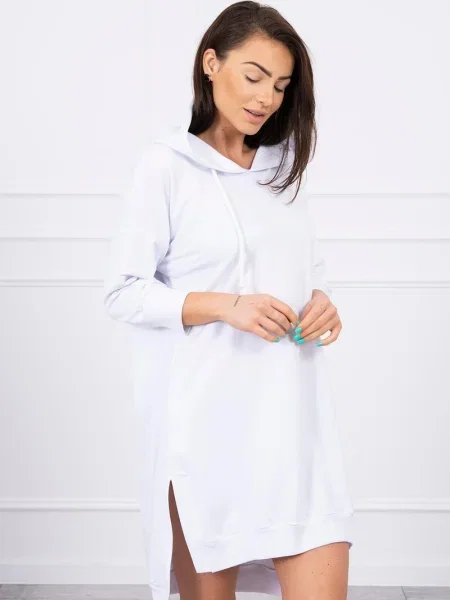 Rochie maxi Kesi cu glugă lungă de costum alb