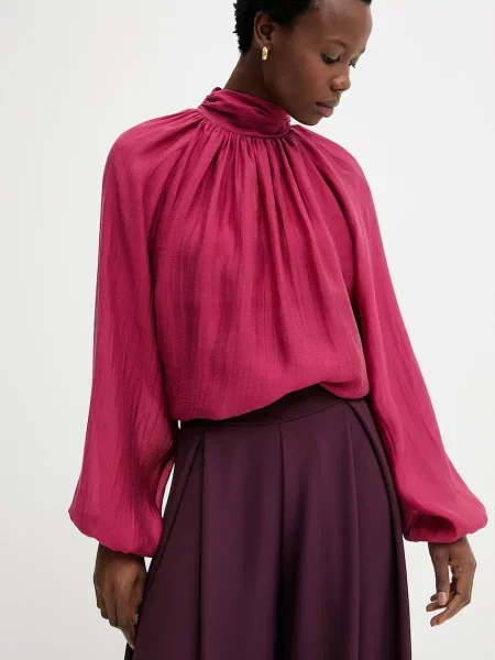 Блузка Answear.LAB однотонна бордовий