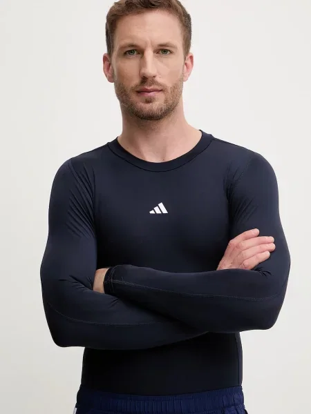 Тениска с дълъг ръкав Adidas Performance тъмносиньо