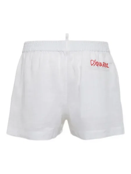 Pantaloni scurți Dsquared2 cu broderie alb